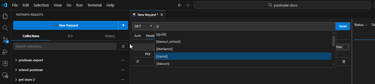 Postmate Client autocomplete feature