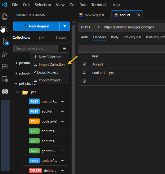 Click the hamburger menu and select New Collection